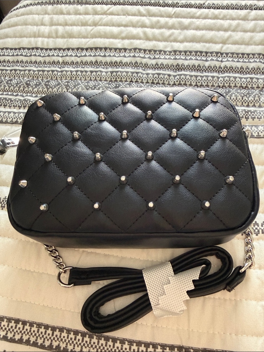 Rebecca Minkoff Black Quilted Studded Crossbody Bag